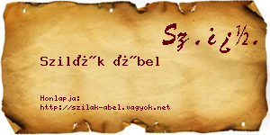 Szilák Ábel névjegykártya